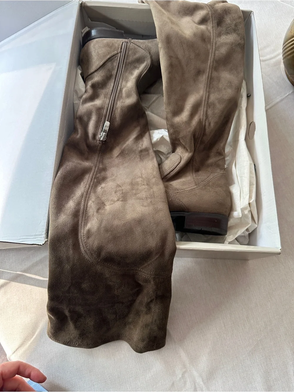 Marc Fisher Taupe Suede Over the Knee Boots Sz 7